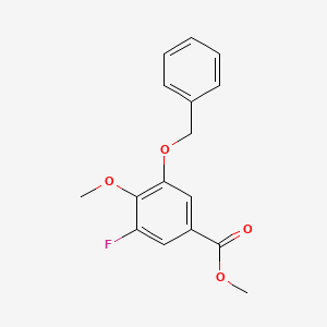 molecular formula C16H15FO4 B8324629 Methyl 3-(benzyloxy)-5-fluoro-4-methoxybenzoate 