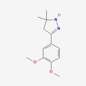 molecular formula C13H18N2O2 B8324732 3-(3,4-Dimethoxy-phenyl)-5,5-dimethyl-4,5-dihydro-1H-pyrazole 