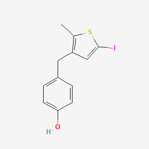 molecular formula C12H11IOS B8324812 4-((5-Iodo-2-methylthiophen-3-yl)methyl)phenol 