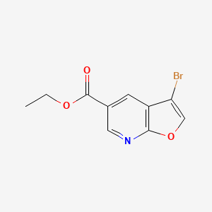 molecular formula C10H8BrNO3 B8324842 Ethyl 3-bromofuro[2,3-b]pyridine-5-carboxylate 