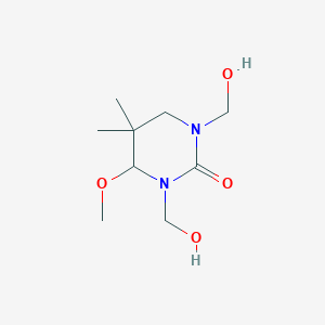 molecular formula C9H18N2O4 B083250 Tetrahydro-1,3-bis(hydroxymethyl)-4-methoxy-5,5-dimethyl-1H-pyrimidin-2-one CAS No. 13747-12-1