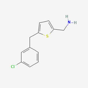 molecular formula C12H12ClNS B8325020 C-(5-(3-Chloro-benzyl)-thiophen-2-yl)-methylamine 