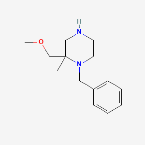 molecular formula C14H22N2O B8325048 1-Benzyl-2-methoxymethyl-2-methyl-piperazine 
