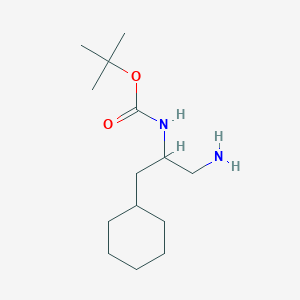 molecular formula C14H28N2O2 B8325078 tert-butyl N-(1-amino-3-cyclohexylpropan-2-yl)carbamate 