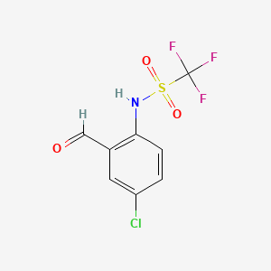 molecular formula C8H5ClF3NO3S B8325240 N-(4-chloro-2-formylphenyl)trifluoromethanesulfonamide 