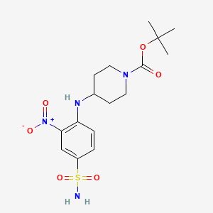molecular formula C16H24N4O6S B8325245 Tert-butyl 4-(2-nitro-4-sulfamoylphenylamino)piperidine-1-carboxylate 