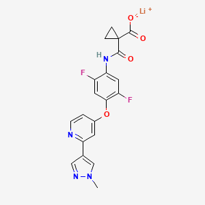 molecular formula C20H15F2LiN4O4 B8325846 Lithium 1-((2,5-difluoro-4-((2-(1-methyl-1H-pyrazol-4-yl)pyridin-4-yl)oxy)phenyl)carbamoyl)cyclopropane-1-carboxylate 