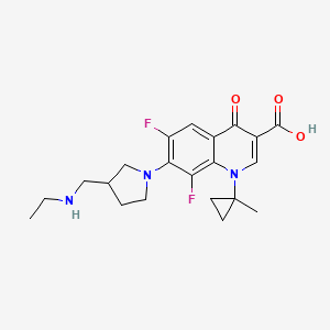 3-Quinolinecarboxylic acid, 7-(3-((ethylamino)methyl)-1-pyrrolidinyl)-6,8-difluoro-1,4-dihydro-1-(1-methylcyclopropyl)-4-oxo-
