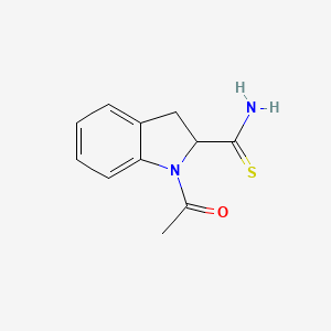 molecular formula C11H12N2OS B8325998 1-acetyl-2,3-dihydro-1H-indole-2-carbothioamide CAS No. 422572-48-3