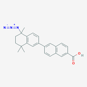 molecular formula C24H23N3O2 B008326 6-(5-Azido-5,6,7,8-tetrahydro-5,8,8-trimethyl-2-naphthalenyl)-2-naphthalenecarboxylic acid CAS No. 101705-41-3