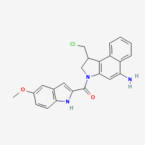 molecular formula C23H20ClN3O2 B8326043 [5-amino-1-(chloromethyl)-1,2-dihydrobenzo[e]indol-3-yl]-(5-methoxy-1H-indol-2-yl)methanone 