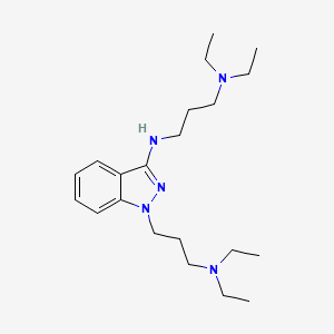 molecular formula C21H37N5 B8326200 1-(3-Diethylaminopropyl)-3-(3-diethylaminopropylamino)indazole 