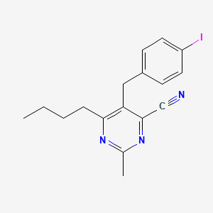 6-Butyl-5-(4-iodobenzyl)-2-methylpyrimidine-4-carbonitrile