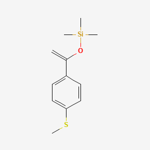molecular formula C12H18OSSi B8326679 1-Methylthio-4-[1[(trimethylsilyl)oxy]ethenyl]benzene 