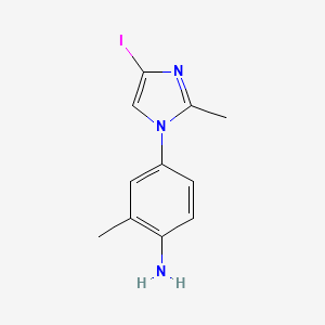 molecular formula C11H12IN3 B8326693 1-(4-Amino-3-methylphenyl)-4-iodo-2-methylimidazole 