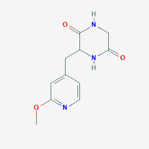 molecular formula C11H13N3O3 B8326736 3-((2-Methoxy-4-pyridinyl)methyl)-2,5-piperazinedione 