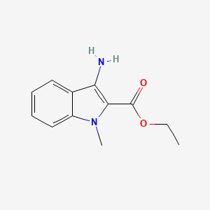 molecular formula C12H14N2O2 B8326748 Ethyl 3-amino-1-methyl-1H-indole-2-carboxylate 