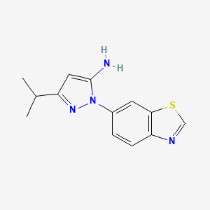 molecular formula C13H14N4S B8326784 1-(benzo[d]thiazol-6-yl)-3-isopropyl-1H-pyrazol-5-amine 
