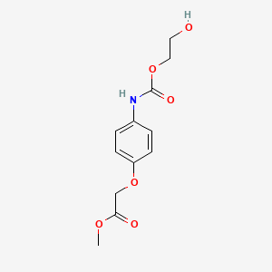 molecular formula C12H15NO6 B8326832 [4-(2-Hydroxy-ethoxycarbonylamino)-phenoxy]-acetic acid methyl ester 