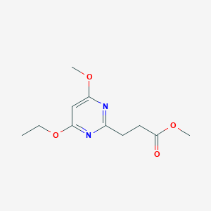 molecular formula C11H16N2O4 B8327258 Methyl 3-(4-ethoxy-6-methoxypyrimidin-2-yl)propanoate 