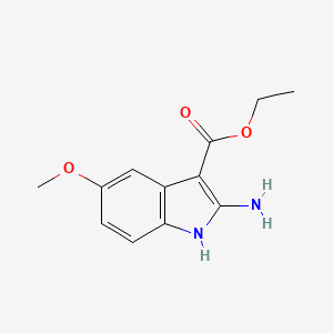 molecular formula C12H14N2O3 B8327313 Ethyl 2-amino-5-methoxy-1H-indole-3-carboxylate 