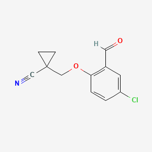 molecular formula C12H10ClNO2 B8327480 1-(4-Chloro-2-formyl-phenoxymethyl)-cyclopropanecarbonitrile 
