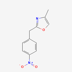 molecular formula C11H10N2O3 B8327528 4-Methyl-2-(4-nitrobenzyl)-1,3-oxazole 