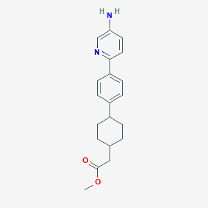 molecular formula C20H24N2O2 B8327588 Methyl 2-((1r,4r)-4-(4-(5-aminopyridin-2-yl)phenyl)cyclohexyl)acetate 