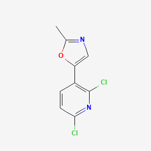 molecular formula C9H6Cl2N2O B8327625 2,6-Dichloro-3-(2-methyl-1,3-oxazol-5-yl)pyridine 