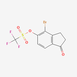 molecular formula C10H6BrF3O4S B8328162 4-bromo-1-oxo-2,3-dihydro-1H-inden-5-yl trifluoromethanesulfonate 