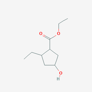 molecular formula C10H18O3 B8328204 Ethyl 2-ethyl-4-hydroxycyclopentanecarboxylate 