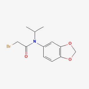molecular formula C12H14BrNO3 B8328293 N-Isopropyl-N-(3,4-methylenedioxy-phenyl) bromoacetamide 