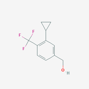 molecular formula C11H11F3O B8328301 Benzenemethanol, 3-cyclopropyl-4-(trifluoromethyl)- 