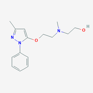 molecular formula C15H21N3O2 B083285 Ethanol, 2-(methyl(2-(3-methyl-1-phenyl-5-pyrazolyloxy)ethyl)amino)- CAS No. 15083-50-8