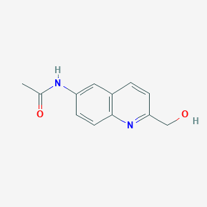 molecular formula C12H12N2O2 B8328662 N-[2-(hydroxymethyl)-6-quinolinyl]acetamide 