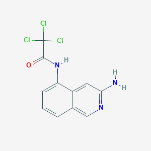 molecular formula C11H8Cl3N3O B8328747 N-(3-amino-5-isoquinolinyl)-2,2,2-trichloroacetamide 