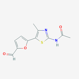 molecular formula C11H10N2O3S B8328901 N-(5-(5-formylfuran-2-yl)-4-methylthiazol-2-yl)acetamide 