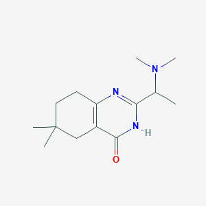 molecular formula C14H23N3O B8329147 2-[1-(Dimethylamino)ethyl]-6,6-dimethyl-5,6,7,8-tetrahydroquinazolin-4-ol 