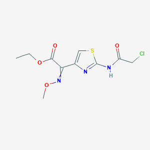 molecular formula C10H12ClN3O4S B8329182 Ethyl alpha-methoxyimino-alpha-[2-(chloroacetamido)thiazol-4-yl]acetate 
