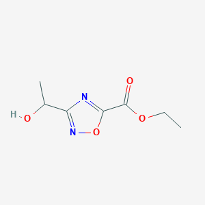molecular formula C7H10N2O4 B8329266 Ethyl 3-(1-hydroxyethyl)-1,2,4-oxadiazole-5-carboxylate 