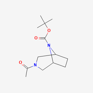 molecular formula C13H22N2O3 B8329339 Tert-butyl 3-acetyl-3,8-diazabicyclo[3.2.1]octane-8-carboxylate 