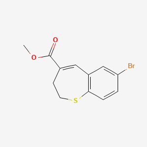 molecular formula C12H11BrO2S B8329419 Methyl 7-bromo-2,3-dihydro-1-benzothiepine-4-carboxylate 