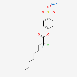 molecular formula C15H20ClNaO5S B8329455 Nonanoic acid, 2-chloro-, 4-sulfophenyl ester, sodium salt CAS No. 94696-91-0