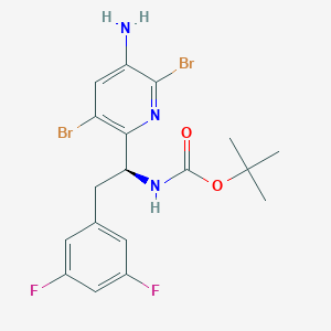 molecular formula C18H19Br2F2N3O2 B8329461 tert-Butyl (S)-(1-(5-amino-3,6-dibromopyridin-2-yl)-2-(3,5-difluorophenyl)ethyl)carbamate 