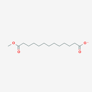 molecular formula C14H25O4- B8329498 Tridecanedioic acid, monomethyl ester CAS No. 3927-59-1