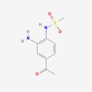 molecular formula C9H12N2O3S B8329572 4'-Acetyl-2'-aminomethanesulfonanilide 