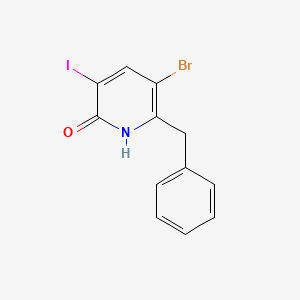 2-Benzyl-3-bromo-6-hydroxy-5-iodopyridine