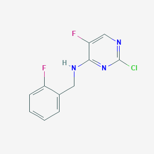 molecular formula C11H8ClF2N3 B8329618 (2-Chloro-5-fluoropyrimidin-4-yl)-(2-fluorobenzyl)amine 