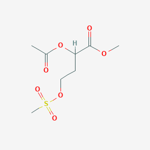 molecular formula C8H14O7S B8329646 Methyl 2-(acetyloxy)-4-[(methylsulfonyl)oxy]butanoate 