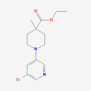 molecular formula C14H19BrN2O2 B8329689 Ethyl 1-(5-bromo-3-pyridyl)-4-methyl-piperidine-4-carboxylate 